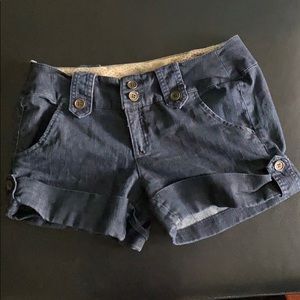 Dark Blue Jean Shorts w/ Buttons